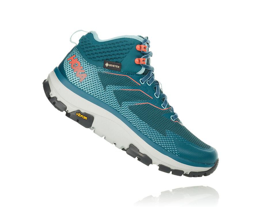 Hoka One One Toa Gore-Tex Vandringsskor Dam - Turkos - HZUEF-9207